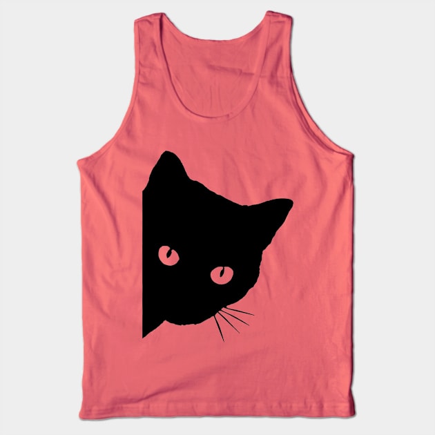 Peaking Kitty Tank Top by  The best hard hat stickers 